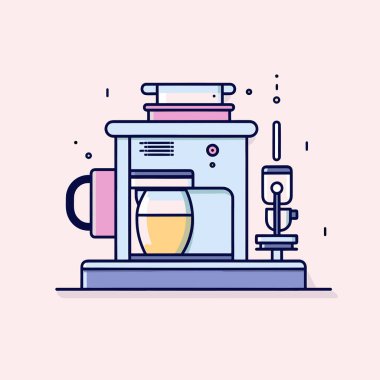 Üstünde fincan olan bir kahve makinesi.