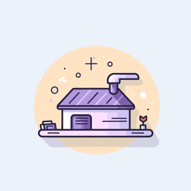 İçinden boru çıkan bir ev.