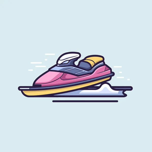 蓝色背景的粉色喷气式滑雪板 — 图库矢量图片
