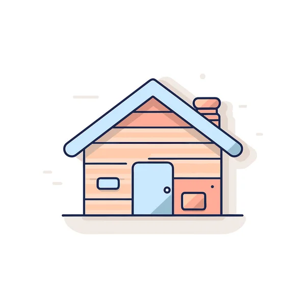 Ein Haus Mit Dach Und Tür — Stockvektor