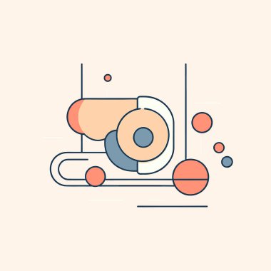 Soyut bir tasarımın çizgi çizimi