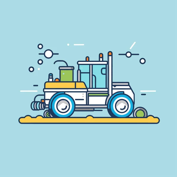 Ein Traktor Mit Einem Lader Heck — Stockvektor