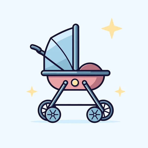 Babys Stroller Stars — Stock Vector
