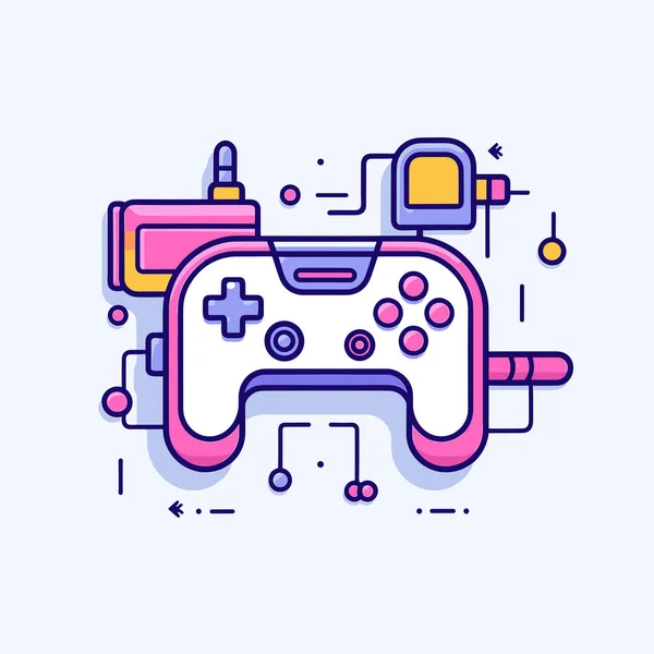 Video Game Controller Shown Illustration — Stock Vector