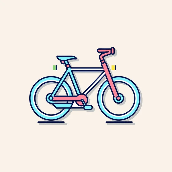Una Bicicleta Con Manillar Rosa Manillar Azul — Vector de stock