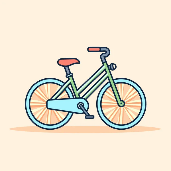 Cykel Med Korg Framsidan — Stock vektor