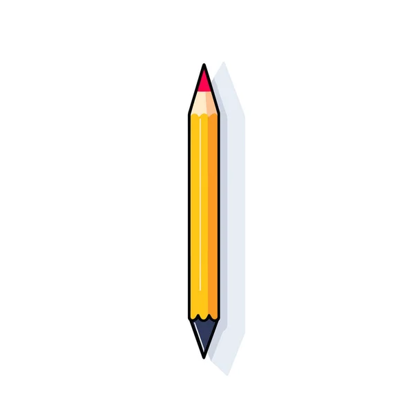 Crayon Avec Une Ombre Sur Fond Blanc — Image vectorielle