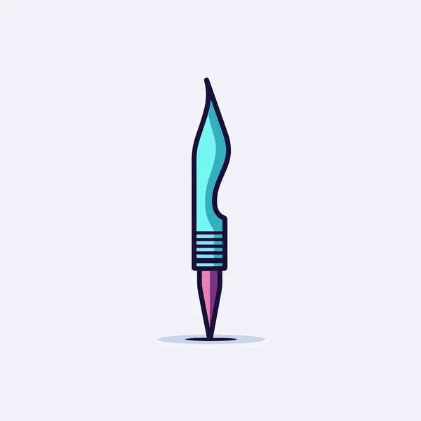 Una Penna Blu Viola Con Una Punta Rosa — Vettoriale Stock