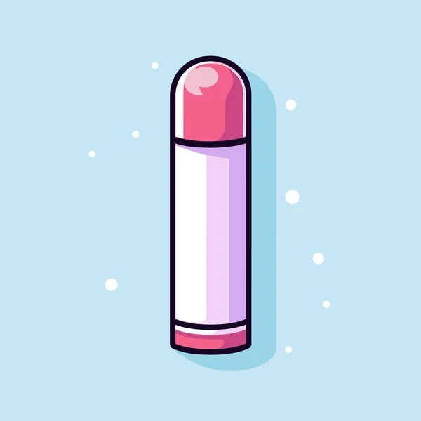 Pink Tube Lipstick Blue Background — Stock Vector