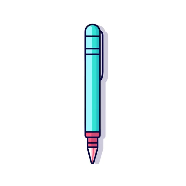 Blue Pen Red Tip White Background — Stock Vector