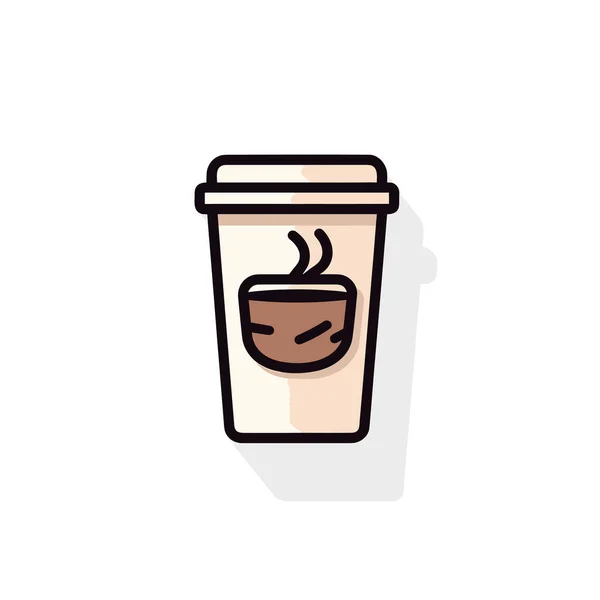 Een Kop Koffie Met Stoom Die Eruit Komt — Stockvector