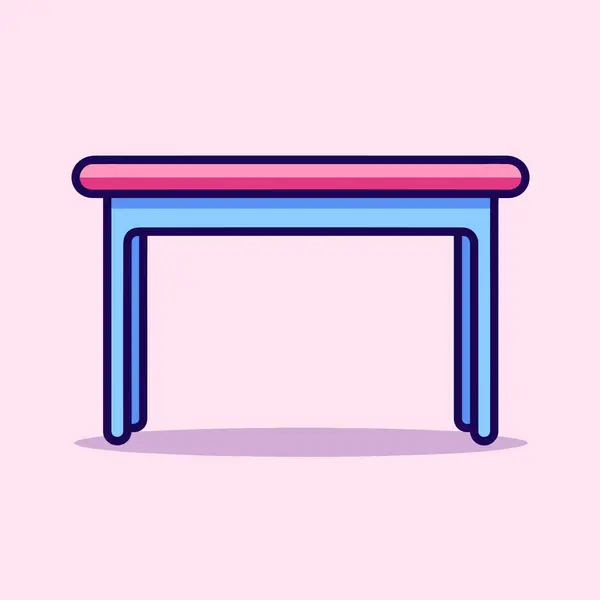 Kék Piros Asztal Rózsaszín Háttérrel — Stock Vector