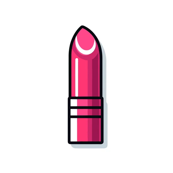 Ein Rosafarbener Lippenstift Mit Schatten Auf Weißem Hintergrund — Stockvektor