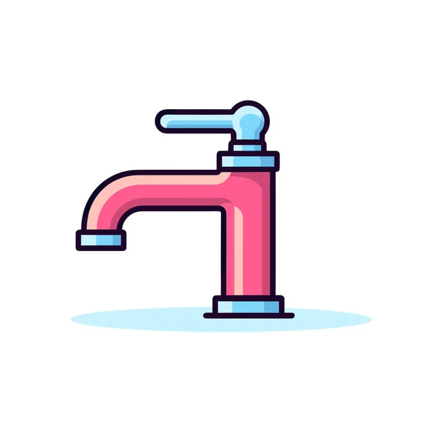 Pink Faucet White Background — Stock Vector