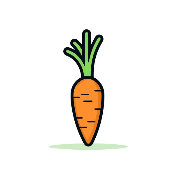 胡萝卜 上面有绿叶 — 图库矢量图片