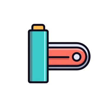 Beyaz arkaplanda bir pil gösterilir