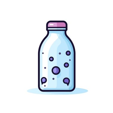 Mavi sıvıyla dolu cam bir şişe.