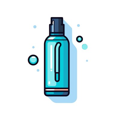 Beyaz arka planda köpüklü bir sabun şişesi.