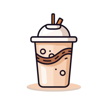 Bir fincan kahveye pipet yapışmış.