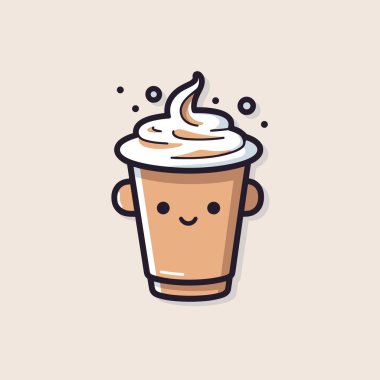 Üzerinde gülen surat olan bir kahve fincanı.