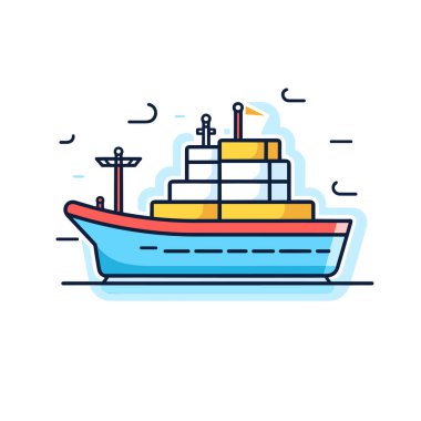 Mavi ve kırmızı bir tekne bir su kütlesinin üzerinde yüzüyor.