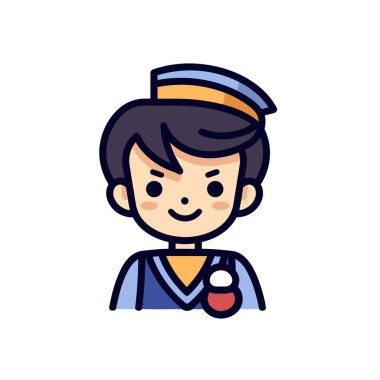 Kafasında denizci şapkası olan bir adam.