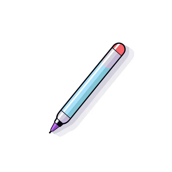 Crayon Avec Une Pointe Rouge Sur Fond Blanc — Image vectorielle