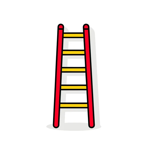 Beyaz arka planda kırmızı ve sarı bir merdiven.
