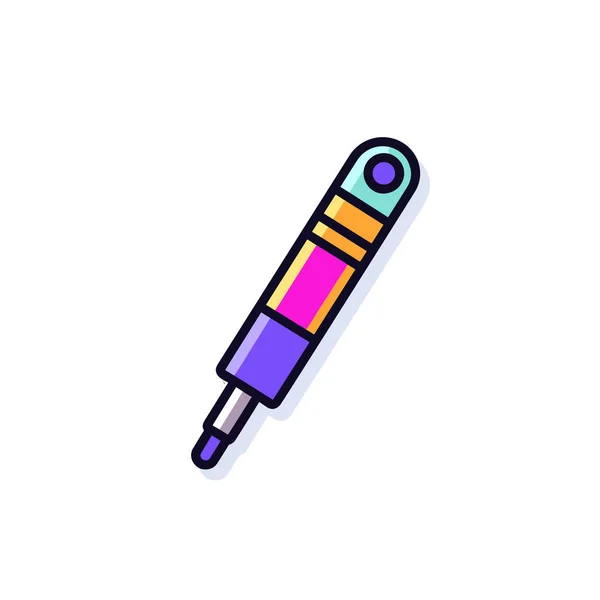Ett Färgstarkt Klistermärke Med Penna Som Sticker Det — Stock vektor