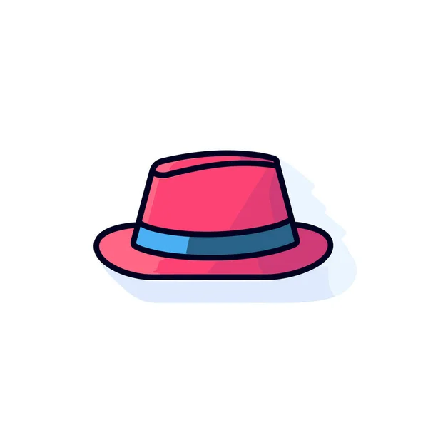 Ένα Ροζ Καπέλο Λευκό Φόντο — Διανυσματικό Αρχείο