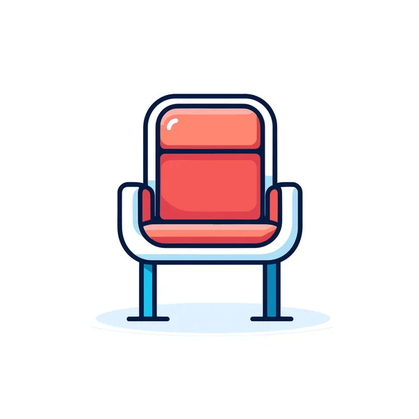 Ein Rot Weißer Stuhl Mit Blauem Gestell — Stockvektor
