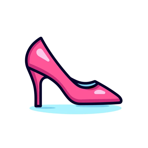 Ein Rosa Schuh Mit Hohen Absätzen Auf Hellblauem Hintergrund — Stockvektor