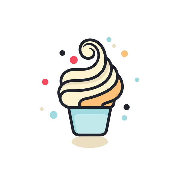 Cup Ice Cream Swirl Top — Stock Vector