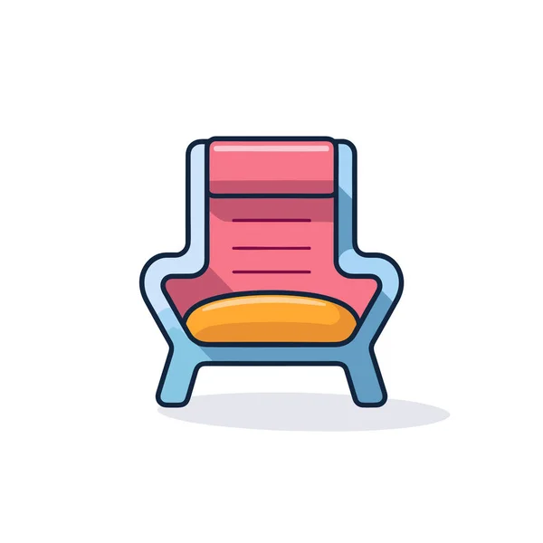 Egy Szék Rózsaszín Üléssel Sárga Üléssel — Stock Vector