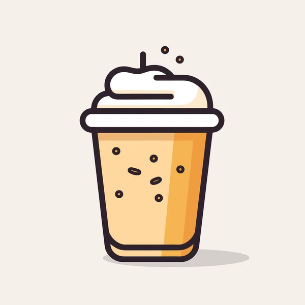 Une Tasse Café Avec Une Crème Fouettée Sur Dessus — Image vectorielle