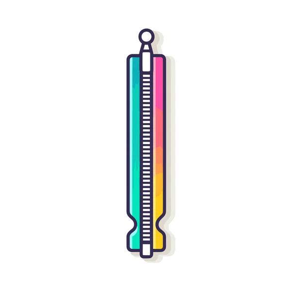 Ein Thermometer Mit Langem Griff Auf Weißem Hintergrund — Stockvektor
