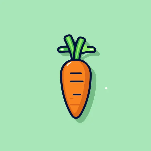 Морковь Висит Зеленой Стене — стоковый вектор