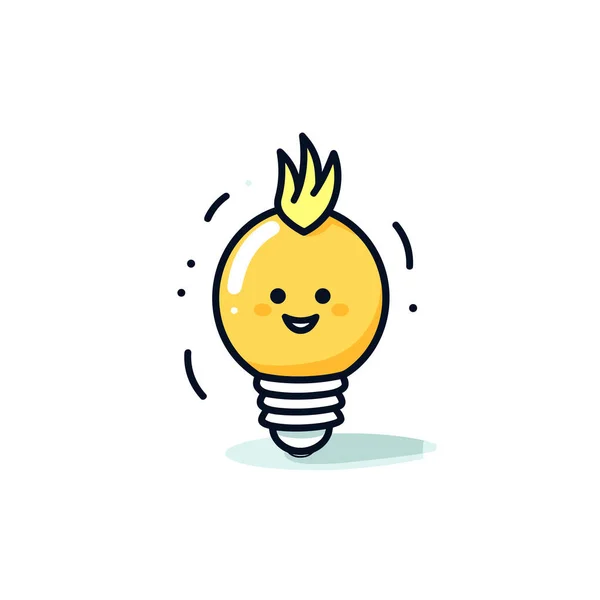 Light Bulb Smiling Face — Stock Vector