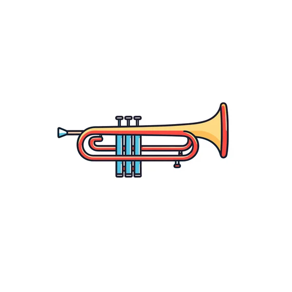 Een Trompet Icoon Een Platte Stijl — Stockvector