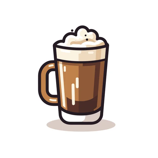 Šálek Kávy Pěnovou Látkou Něm — Stockový vektor