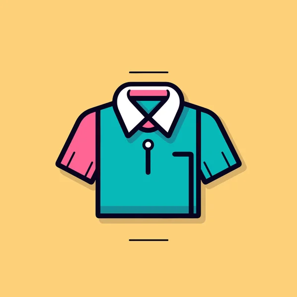 Polo Shirt Collar Yellow Background — Stock Vector