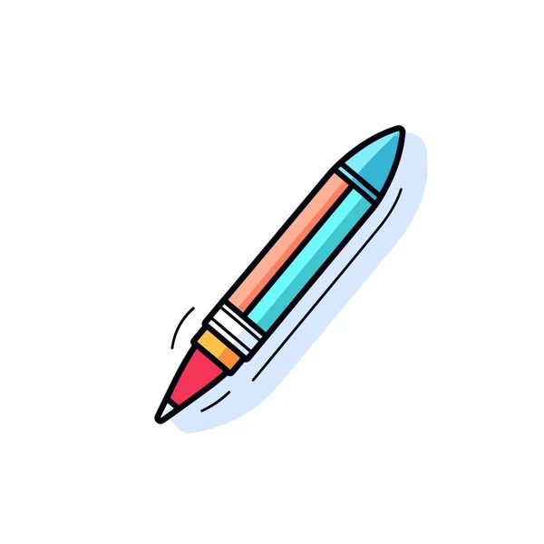 Penna Med Suddgummi Som Sticker Den — Stock vektor