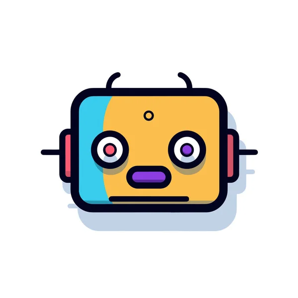 Büyük Gözlü Sarı Mavi Bir Robot — Stok Vektör