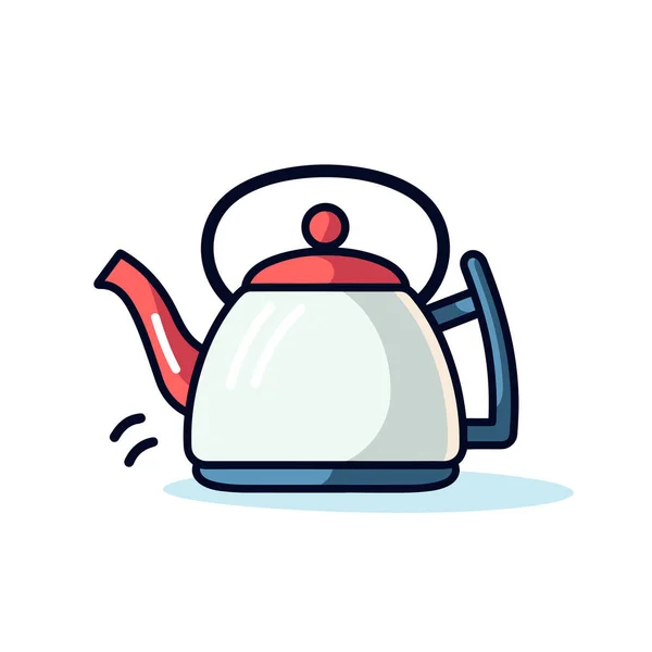 一个红色手柄的茶壶 — 图库矢量图片