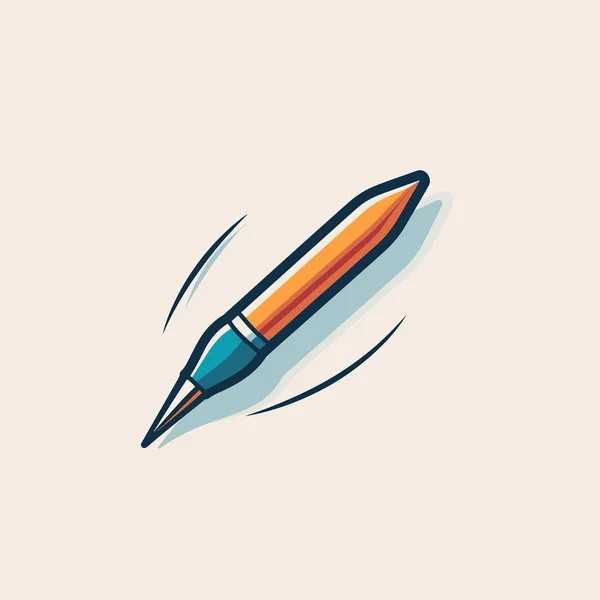 Penna Med Skugga Vit Bakgrund — Stock vektor