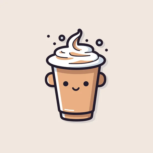 その上に笑顔のコーヒーカップ — ストックベクタ