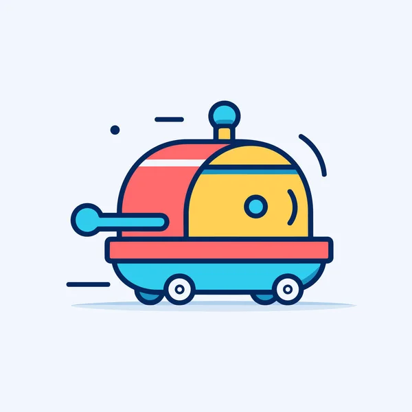 Cartoon Character Riding Toy Car — Stock Vector