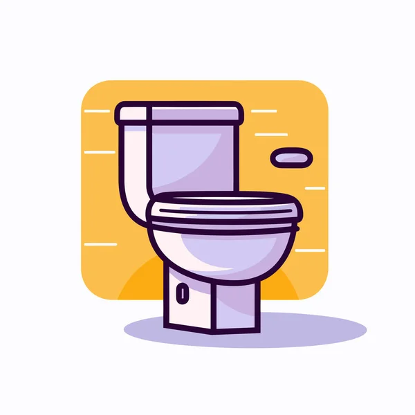 Záchod Zobrazen Žlutým Pozadím — Stockový vektor