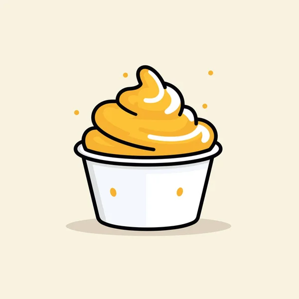 Cupcake Whipped Cream Top — Stock Vector