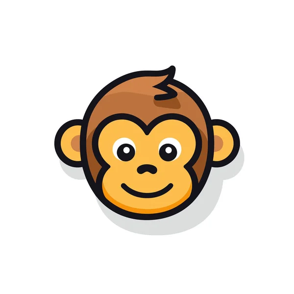 Rosto Macaco Com Sorriso Rosto — Vetor de Stock